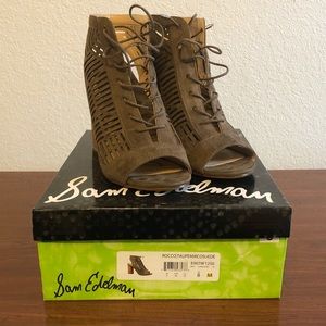 Taupe open toes heels